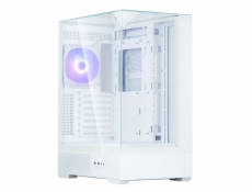 Zalman skříň P40 Prism / miniIT / 120mm ARGB fan / 2xUSB 3.0 / USB-C / panoramatická / bílá
