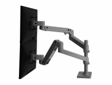ERGOTRON LX Pro Dual Stacking Arm, stolní dvouramenný držák pro 2 monitry, šedá