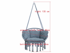DOMOLETTI Houpací křeslo DOMOLETTI 706A0P3, 80×60×153 cm, šedá