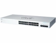 Cisco switch CBS220-24T-4G-UK (24xGbE,4xSFP,fanless) - REFRESH