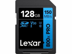 Lexar paměťová karta 128GB Professional 800x SDXC™ UHS-I, čtení/zápis: 45/150MB/s