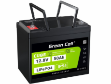 Green Cell CUBE LiFePO4 50Ah 12.8V 640Wh Lithium Iron Phosphate Battery for Camper, Golf Cart,Wind Power Plant