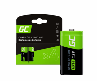 Green Cell dobíjecí baterie 4x C R14 HR14 Ni-MH 1.2V 4000mAh