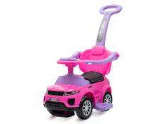 Dětské hrající odrážedlo s vodící tyčí SUV 3v1 Baby Mix Prime růžové