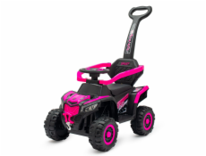Dětské elektrické odrážedlo Baby Mix Ruggy s vodící tyčí růžové