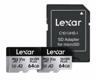 Lexar paměťová karta 2x 64GB High-Performance Silver Plus...