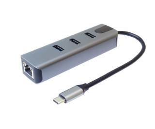 PremiumCord USB-C na Gigabit + 3x USB 3.2