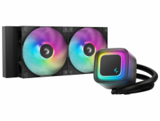 DEEPCOOL vodní chladič LE240 V2 / 2x120 PWM ARGB fan / displej / černý