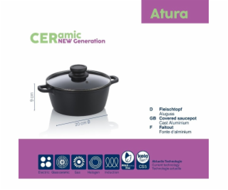 Hrnec Atura litý hliník černý 20 cm 1,7 l KL-15170