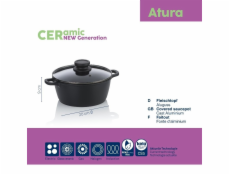 Hrnec Atura litý hliník černý 20 cm 1,7 l KL-15170