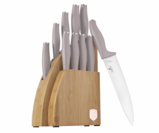 Sada nožů se stojanem BAMBOO 10 ks Taupe Collection BH-3122