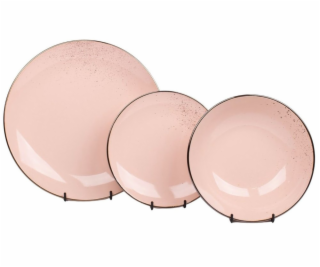 Jídelní sada talířů 18 ks Lucca růžová HT-24327468