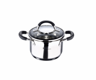 Hrnec s poklicí nerez FOODIES 16 cm 1,8 litru BGMP-1504-BK