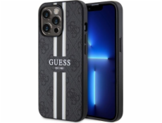 Guess Pouzdro Guess GUHMP13LP4RPSK Apple iPhone 13/13 Pro černé/černé pevné pouzdro 4G s potiskem pruhů MagSafe