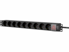 Caymon Power Strip 1U 19 9x schuko CEE 7/4 (PSR109GS/B)