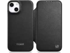 iCarer iCarer CE Premium Leather Folio Case pro iPhone 14 Plus, kožené pouzdro s magnetickým flipem MagSafe, černé (WMI14220715-BK)