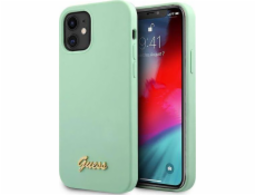 Guess Pouzdro Guess GUHCP12SLSLMGGN Apple iPhone 12 mini zelené/zelené pevné pouzdro s kovovým logem