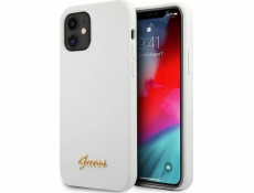 Guess Pouzdro Guess GUHCP12SLSLMGWH Apple iPhone 12 mini bílé/bílé pevné pouzdro s kovovým logem