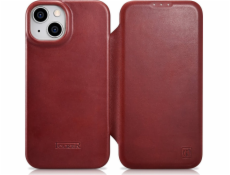 iCarer iCarer CE Oil Wax Premium Leather Folio Case iPhone 14 Plus kožené pouzdro s magnetickým flipem MagSafe červené (AKI14220707-RD)