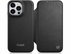 iCarer iCarer CE Premium Leather Folio Case pro iPhone 14 Pro, kožené pouzdro s magnetickým flipem MagSafe, černé (WMI14220714-BK)