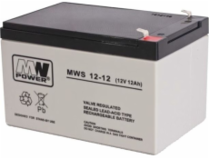MW Power Pb 12V 12Ah bezúdržbový (hmotnost 3,25 kg, nabíjecí proud 4A, vybíjecí proud 135A)