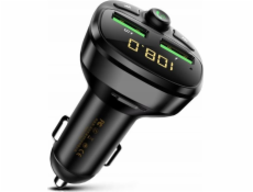 WEKOME FM vysílač Bluetooth / MicroSD / 2x USB-A + nabíječka do auta 17W černý