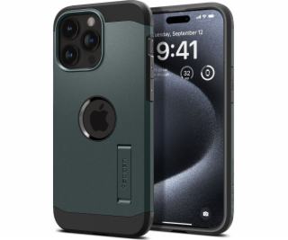 Spigen Tough Armor MagSafe, krycí sklo, zelená - iPhone 1...