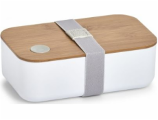 Zeller Obědový box, plast/bambus, bílý, 19,3 x 11,8 x 6,8 cm