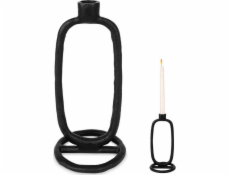 Home Styling Collection Svícen na dlouhou svíčku hliníkový černý 24 cm