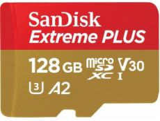 WD Paměťová karta Extreme Plus MicroSDXC 128 GB třída 10 UHS-I/U3 A2 V30 (SDSQXBD-128G-GN6MA)