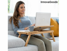 InnovaGoods Skládací odkládací stolek z bambusu a dřeva Lapwood