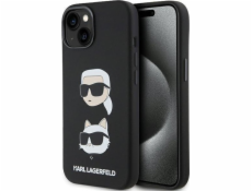 Karl Lagerfeld Karl Lagerfeld KLHCP15MSDHKCNK silikonový kryt s hlavičkou Karl&Choupette pro iPhone 15 Plus 6.7  černá/černá