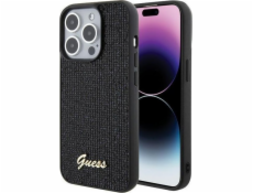 Guess Guess GUHCP15LPMSDGSK pevný kryt pro iPhone 15 Pro 6.1 černý/černý s motivem Disco Metal Script