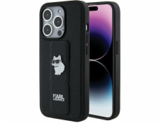 Karl Lagerfeld Karl Lagerfeld KLHCP14XGSACHPK iPhone 14 Pro Max 6.7 černý/černý pevný kryt stojánek Saffiano Choupette Pins