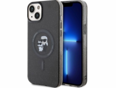 Karl Lagerfeld Karl Lagerfeld KLHMP15SHGKCNOK Pevný kryt pro iPhone 15 6.1 černý/černý Karl&Choupette Glitter MagSafe