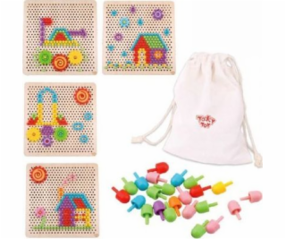 Tooky Toy Mozaikové puzzle se špendlíky, 88 dílků