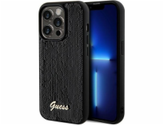Guess Guess GUHCP14LPSFDGSK pevný kryt pro iPhone 14 Pro 6.1 černý/černý s flitrovanými skripty a kovovým potiskem