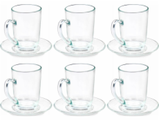 Vivalto Skleněné šálky na cappuccino s podšálky 6 kusů, 200 ml
