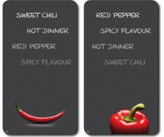 Kesper Multi-Glass krájecí prkénko, 2dílné, motiv: Chilli...