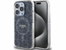 Guess Guess GUHMP15LHGCUSTGK pevný kryt pro iPhone 15 Pro 6.1 černý/černý IML GCube MagSafe