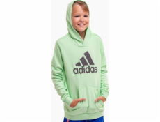 Adidas Dětská mikina s velkým logem Essentials Cotton Hoodie světle zelená IS2591 152cm