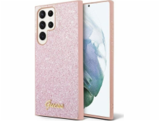 Guess Guess GUHCS24LHGGSHP S24 Ultra S928 růžové/růžové pevné pouzdro s třpytivým písmem