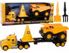 LeanToys Stavební stroje Sada Nákladní Auto Sklápěč Pohyblivý Žlutý