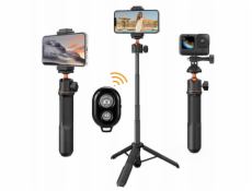 Kf Selfie tyč Selfie tyč stativ 60cm 4v1 pro telefon Smartphone 1/4 GoPro + dálkové ovládání / Kf09.135
