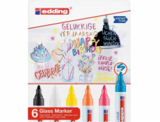 Edding Popisovač na skleněné povrchy E-95 EDDING, 1,5-3 mm, 6 ks, mix barev