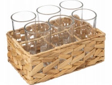 Secret de Gourmet Sklenice na nápoje nápoje v tkaném košíku, 6 kusů