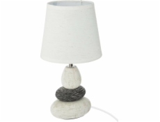 Atmosphera Stolní lampa se stínidlem, O 18 x 33 cm, bílá s kamennou základnou