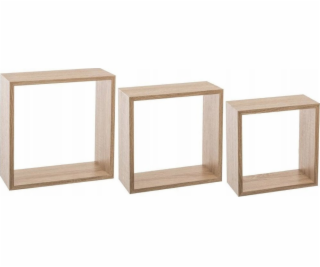 5five Sada tří dekorativních nástěnných polic CUBE L - ba...