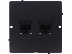 Kontakt-Simon Počítačová zásuvka Kontakt-Simon Simon Basic BMF52.02/49 Dvojitý modul RJ45 kategorie 5e. Sestava šroubovací objímky pro krabici, černá matná