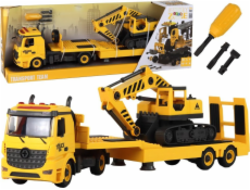 LeanToys Skládací odtahovka s pásovým bagrem, zvukové světlo, DIY, žlutá